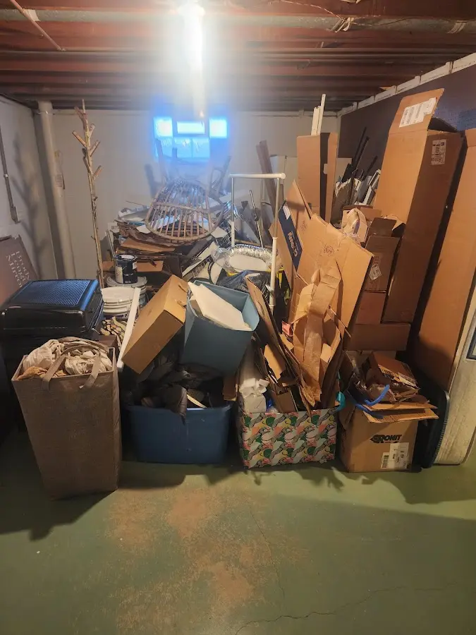 Roll-off dumpster container at job site for 6 Yard Dumpster Rental in Green Valley